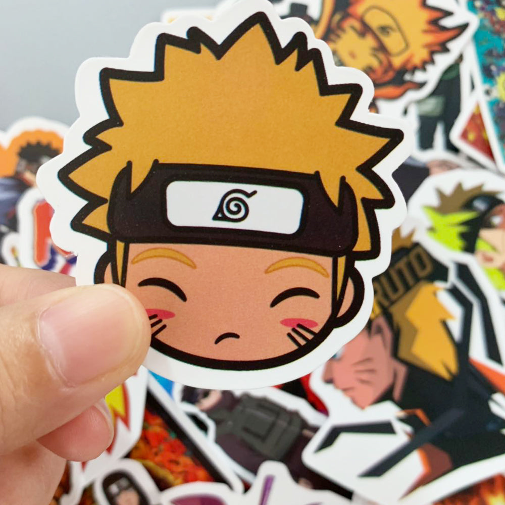 50 PICS Naruto Inspired Japanese anime WaterProof Stickers for Guitar, Laptops, Hard Hat, Bottles, Vehicles, Windows, Rooms and more~~~