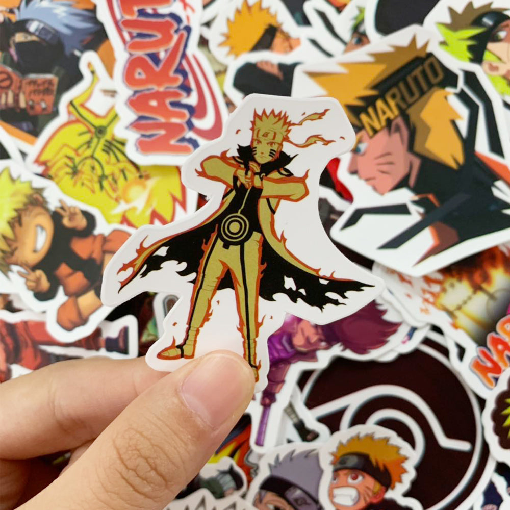 50 PICS Naruto Inspired Japanese anime WaterProof Stickers for Guitar, Laptops, Hard Hat, Bottles, Vehicles, Windows, Rooms and more~~~