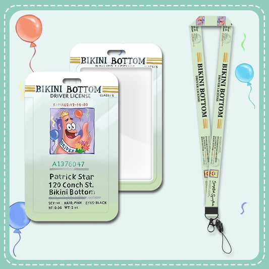 SpongeBob Bikini Bottom Inspired Driver License Credit Card Lanyard and ID holder