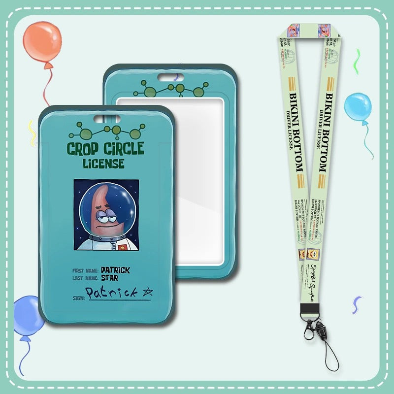 SpongeBob Crop Circle Inspired Driver License Credit Card Lanyard and ID holder