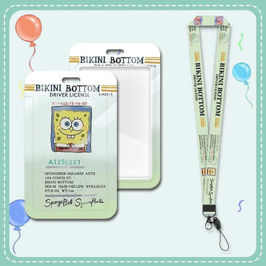 SpongeBob  Inspired Driver License Credit Card Lanyard and ID holder