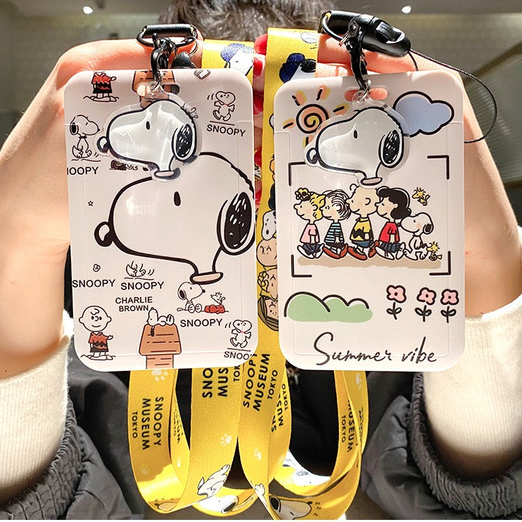 Super Identical Snoopy And Friends  Inspired ID Card Holder and Matching  Lanyard (B)