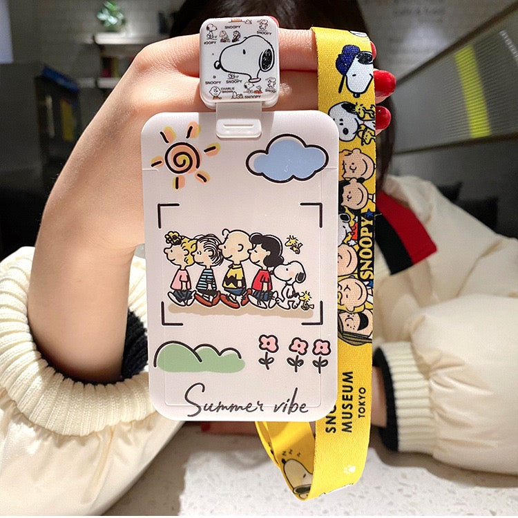 Super Identical Snoopy And Friends  Inspired ID Card Holder and Matching  Lanyard (B)