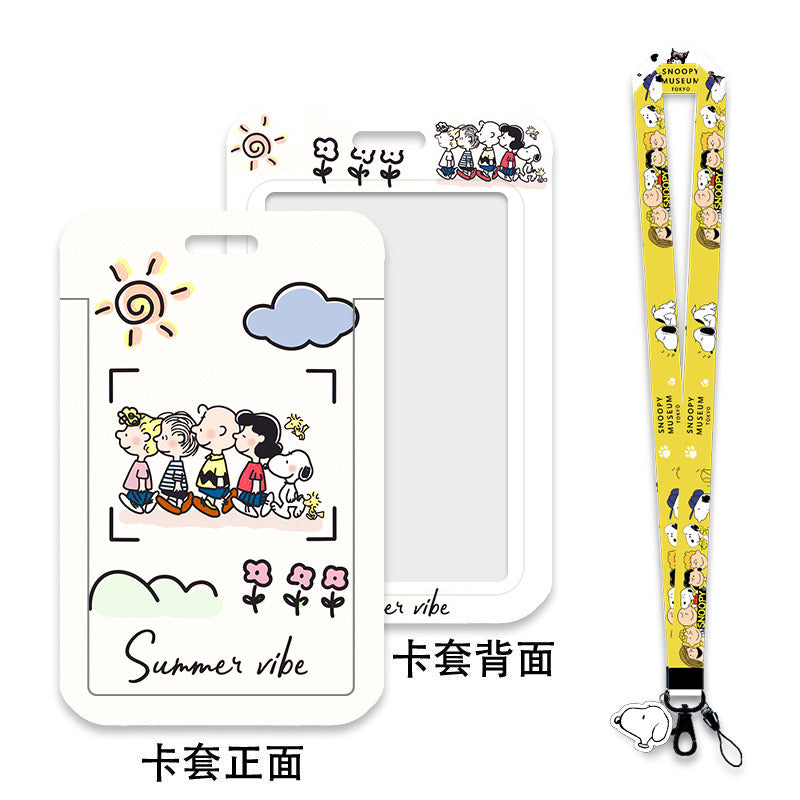 Super Identical Snoopy And Friends  Inspired ID Card Holder and Matching  Lanyard (B)