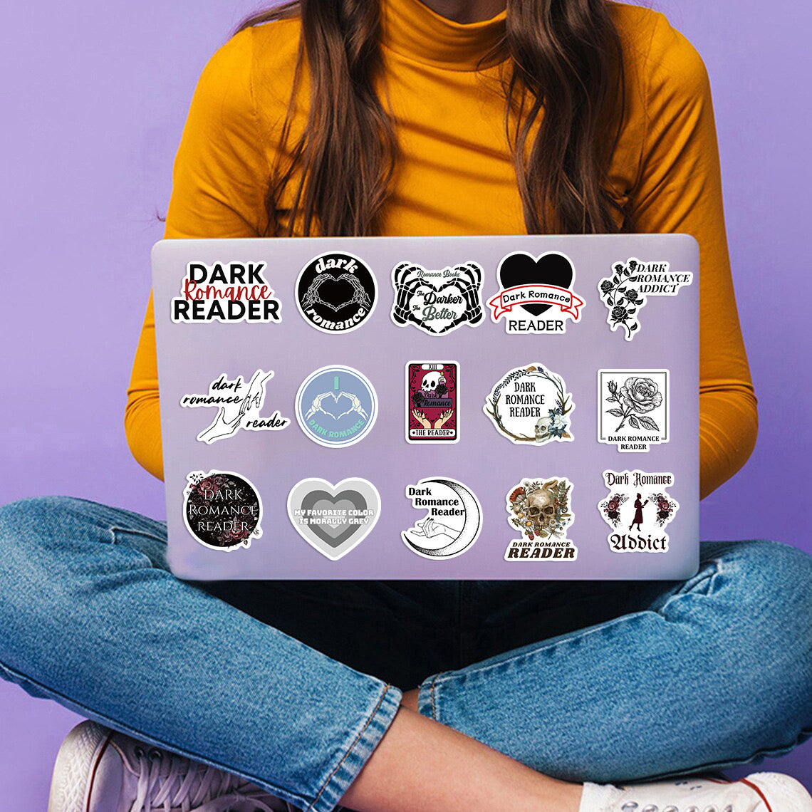 Best Seller Alarts ! 50 PCS Dark Romance Reader Themed  Iconic  WaterProof Stickers for Guitar, Laptops, Hard Hat, Bottles, Vehicles, Windows, Rooms and more~~~