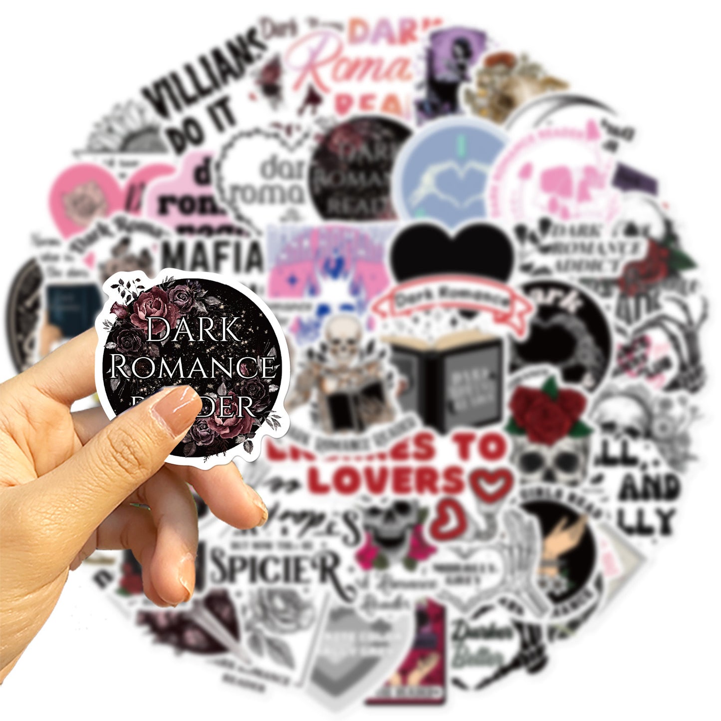 Best Seller Alarts ! 50 PCS Dark Romance Reader Themed  Iconic  WaterProof Stickers for Guitar, Laptops, Hard Hat, Bottles, Vehicles, Windows, Rooms and more~~~