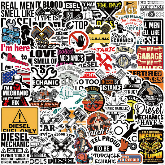 50 PICS Best Seller  Hard Hat  Mechanic  Stickers for Guitar, Laptops, Hard Hat, Bottles, Vehicles, Windows, Rooms and more~~~