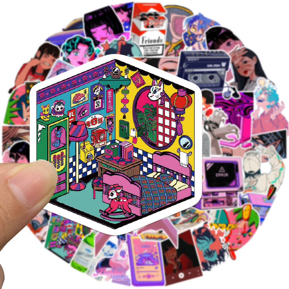 50 PICS Best Seller  KPOP  & Japan Stye City Girls  Stickers for Guitar, Laptops, Hard Hat, Bottles, Vehicles, Windows, Rooms and more~~~