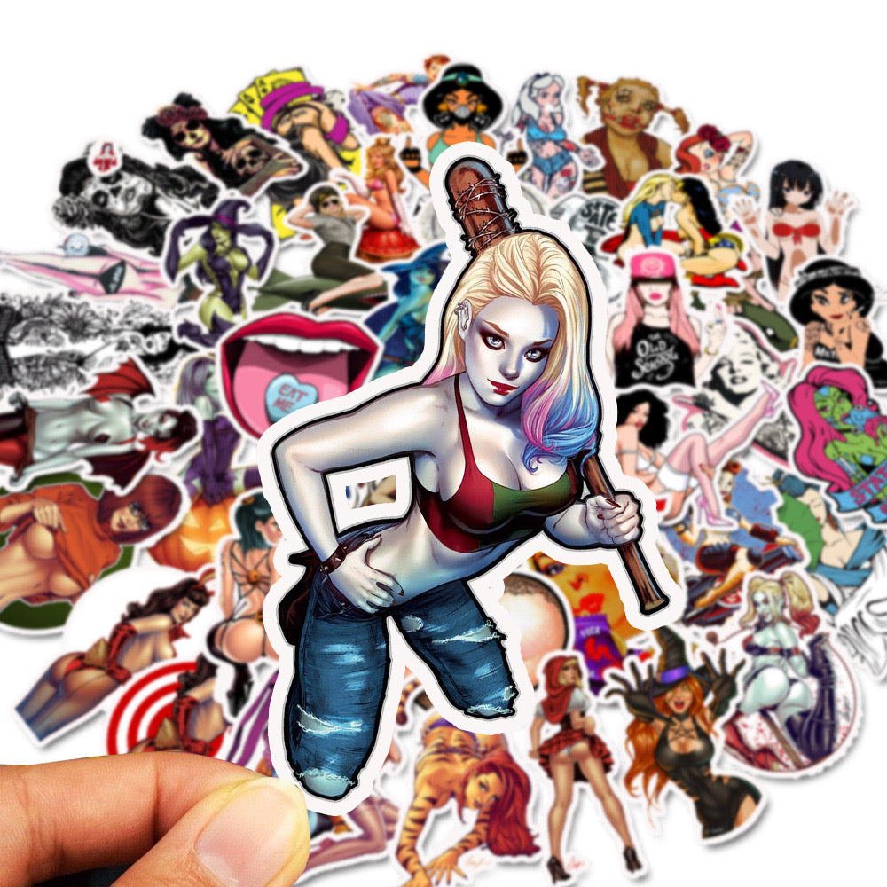 100 PICS Super Naughty Dream Girls  (No Repeated !) Waterproof Vinyl Stickers for Guitar, Laptops, Hard Hat, Bottles, Vehicles, Windows, Rooms and more~~~