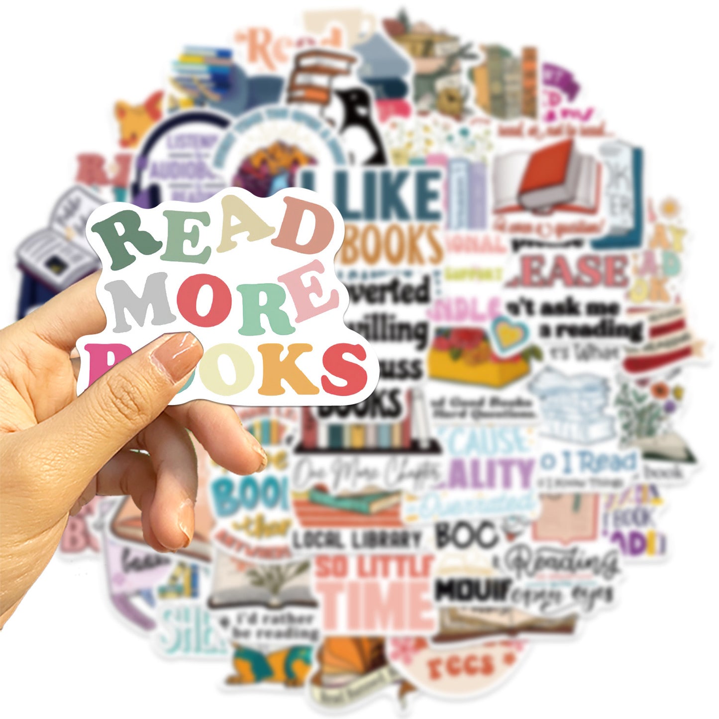 50 PICS Reading Lovers Stickers WaterProof Stickers for Guitar, Laptops, Hard Hat, Bottles, Vehicles, Windows, Rooms and more~~~