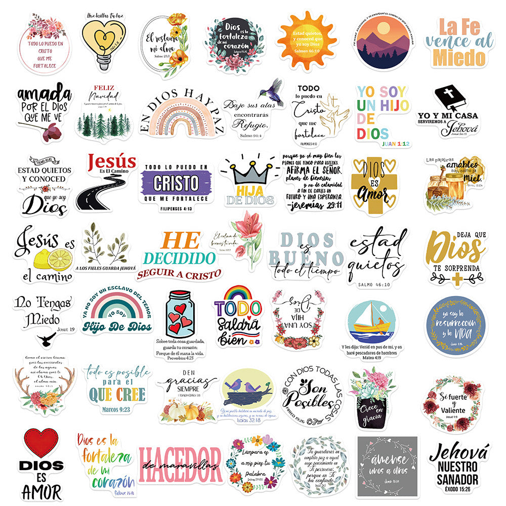 50 PICS Fun Crazy Spanish Stickers WaterProof Stickers for Guitar, Laptops, Hard Hat, Bottles, Vehicles, Windows, Rooms and more~~~