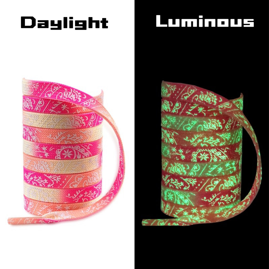 2024 Luminous Luxury Mixed  Color Gradient Flat Shoelaces for sneakers , Glow In The Dark, Fluorescent Laces, Colorful  Luxury Shoelaces, Shoe Accessories, Shoelaces Replacement, Gifts For Others