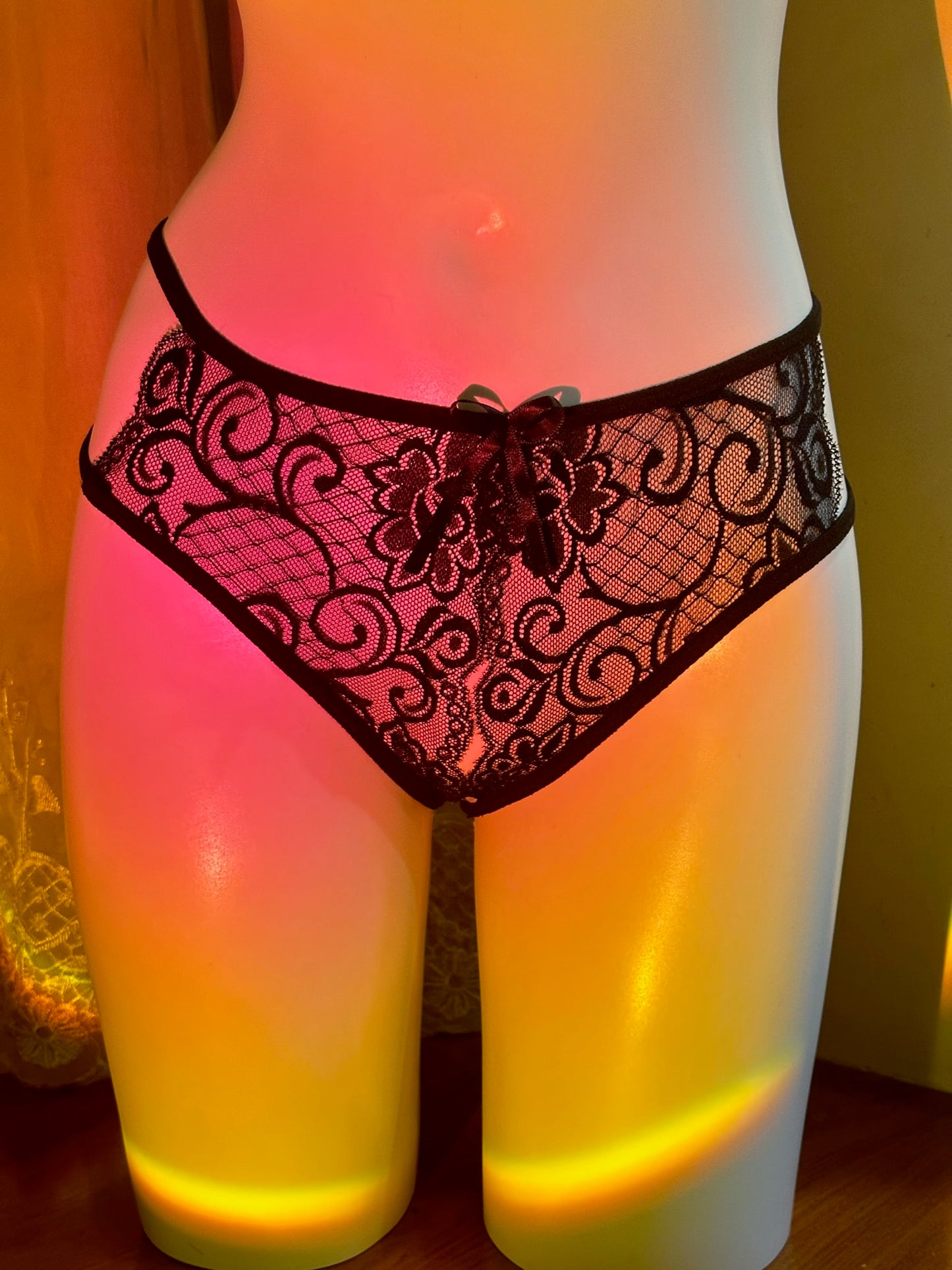 Crotchless Brazilian Panty with Waist Belt