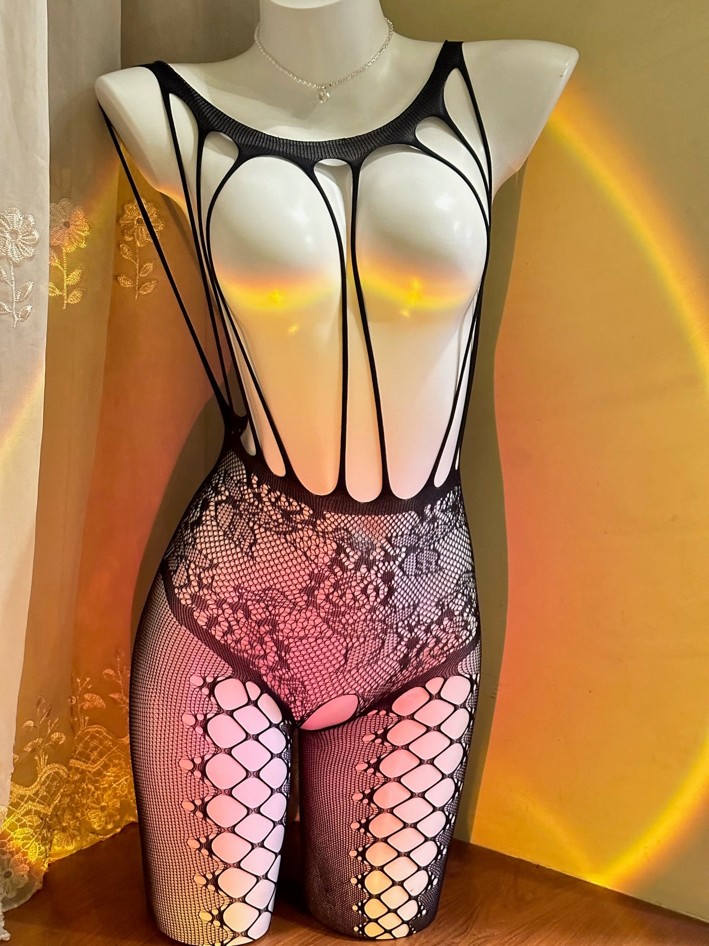 Almost Nothing on Top 🔥🔥 Fishnet Body Stocking with bows decors